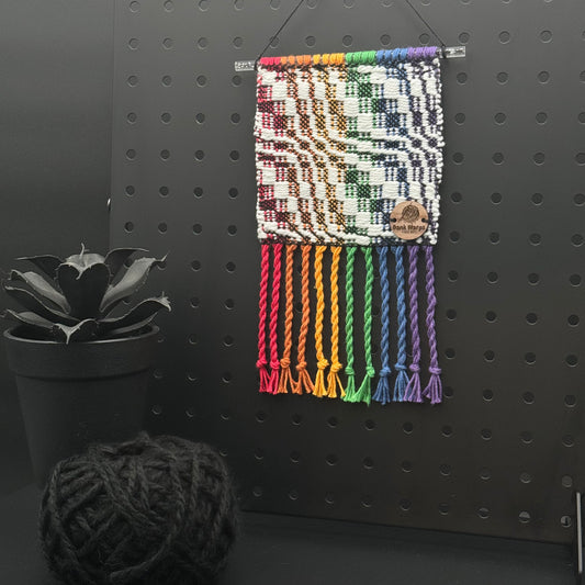 White Wave Rainbow Tapestry