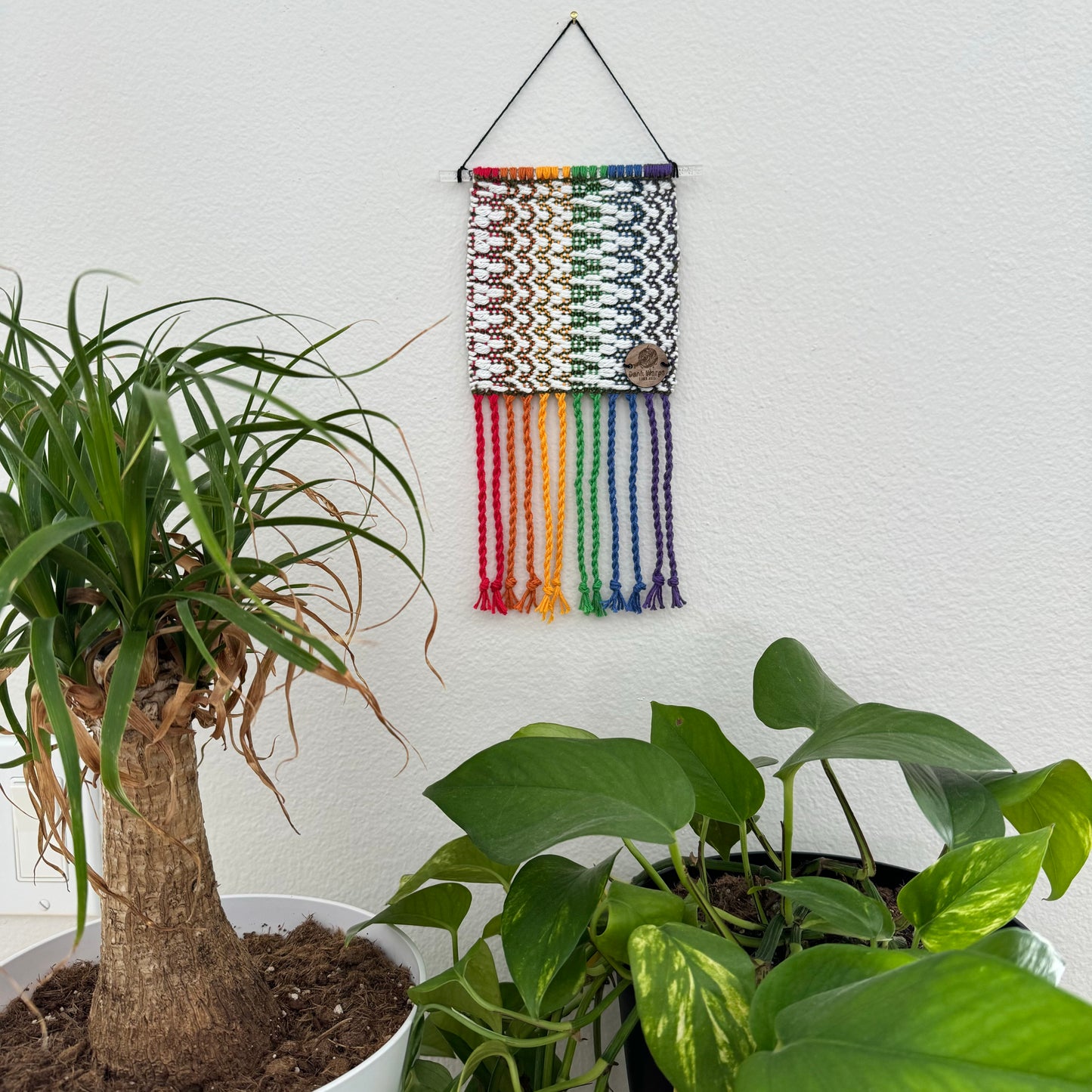 White and Army Green Rainbow Wall Hanging